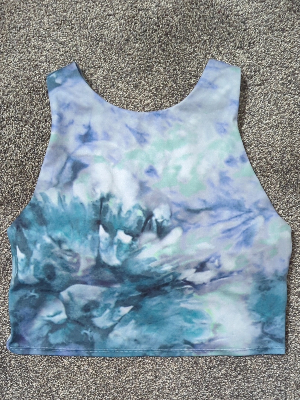 Athleta Blue and Teal Tie-Dye Crop Tank